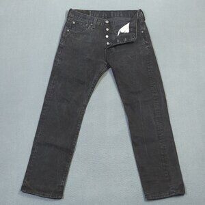 Levi's Jeans Men's 30x30 Fits 30x27 Black 501 Straight Button Fly Classic Fit